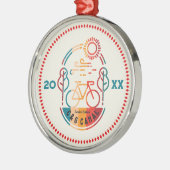 レトロCおよびOカナル自転車トレイル。 メタルオーナメント (左)