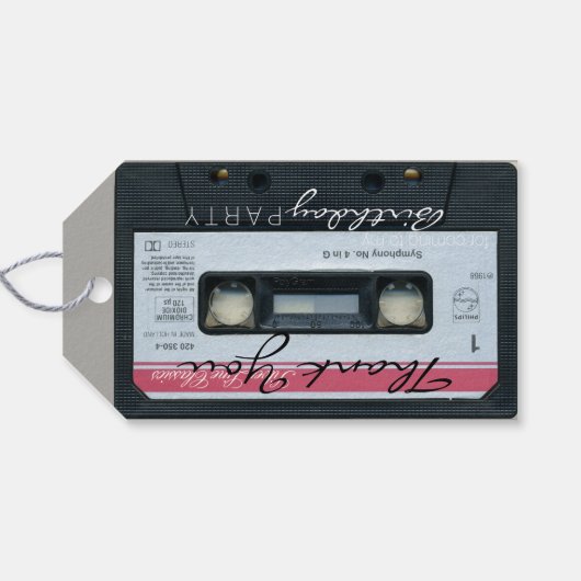 レトロCオーディオタペ50th誕生日ありがとうギフトラベル ギフトタグ (裏面横)