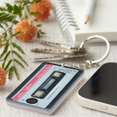 レトロCオーディオテープ混載カセパーソナライズされたットK キーホルダー (正面右)