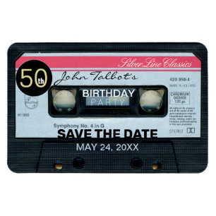 レトロCオーディオテープ50歳誕生日パー救ティDate M マグネット