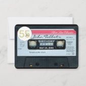 レトロC録音テープ第55誕生日のパーティの招待状 招待状 (正面)