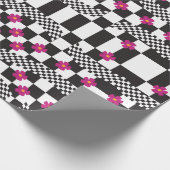 レトロCKECKERBOARDデザイン ラッピングペーパー (角)