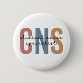 レトロCNS臨床ナース専門医 缶バッジ (正面)