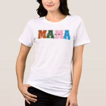 レトロColorblock MAMA Tシャツ – はっきりした & Bright