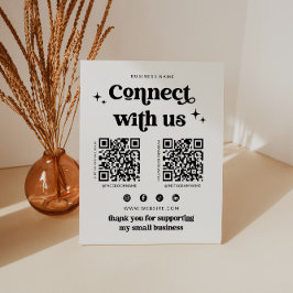 レトロConnect With Usソーシャルメディアの看板 台座サイン