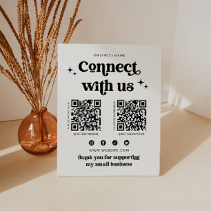 レトロConnect With Usソーシャルメディアの看板 台座サイン