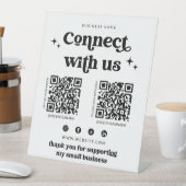 レトロConnect With Usソーシャルメディアの看板 台座サイン (インサイチュ)