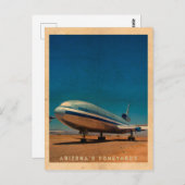 レトロDC10エアライナートラベルハガキ ポストカード (正面/裏面)