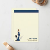 レトロDivaカスタムフラットノートカード（ネイビー） ノートカード (正面/裏面インサイチュ)