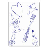 レトロDIY折り畳みドルチェコバルトブルー座席表 テーブルナンバー (裏面)