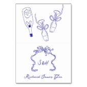 レトロDIY折り畳みドルチェコバルトブルー座席表 テーブルナンバー (正面)