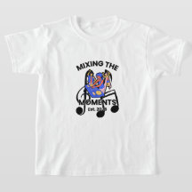 レトロDJミュージックミックスTシャツ