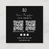 レトロDJモダンミュージックDJビニールミュージシャン スクエア名刺 (裏面)