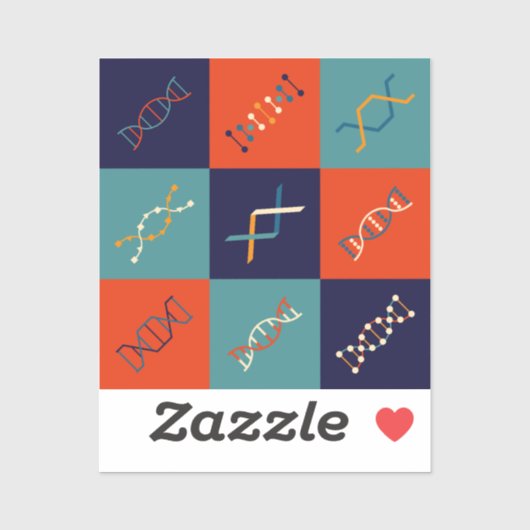 レトロDNA遺伝学幹生物学パターンセット シール (シート)