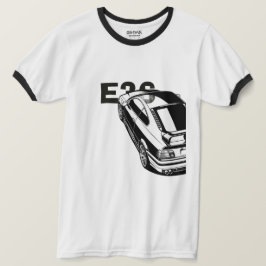 レトロE36クラシックスポーツカー ベクターアート リンガーTシャツ Tシャツ