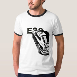 レトロE36クラシックスポーツカー ベクターアート リンガーTシャツ Tシャツ