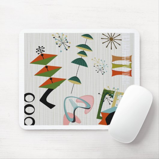 レトロEames時代の原子刺激を受けた マウスパッド (マウス)