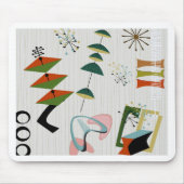 レトロEames時代の原子刺激を受けた マウスパッド (正面)