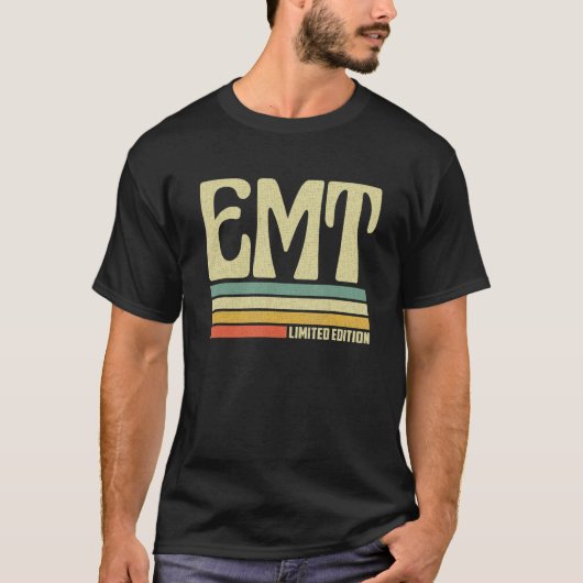 レトロEmt職業ジョブタイトルCo作業者アイディア Tシャツ (正面)