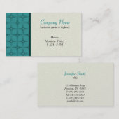 レトロFab名刺、ティール（緑がかった色） 名刺 (正面/裏面)