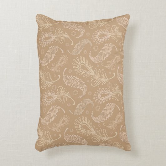 レトロfeater淡い色のパターン アクセントクッション (正面(垂直))