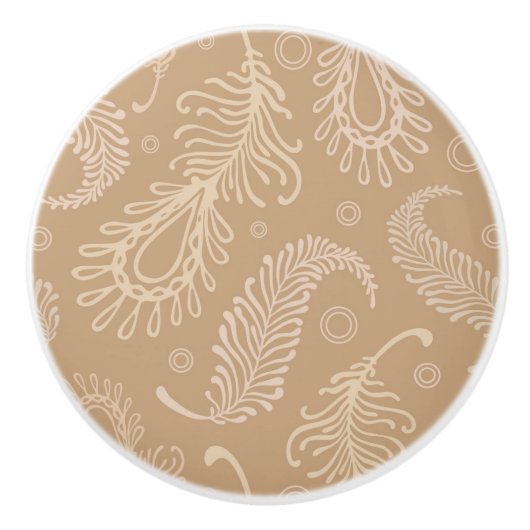 レトロfeater淡い色のパターン セラミックノブ (正面)