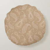 レトロfeater淡い色のパターン ラウンドクッション (裏面)