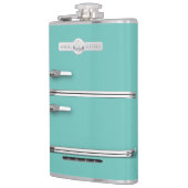 レトロGEのフラスコ冷蔵庫グラフィック。ターコイズ フラスク (左)