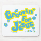 レトロGroovin' For Jesus Christian Mouse pad マウスパッド (正面)