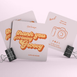 レトロGroovyありがとうソーシャルメディア スクエア名刺