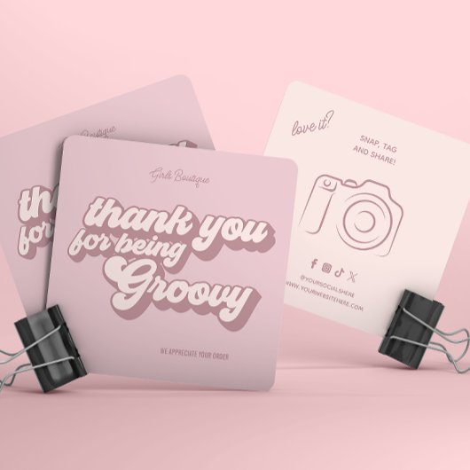 レトロGroovyありがとうソーシャルメディア スクエア名刺