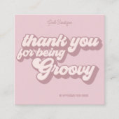 レトロGroovyありがとうソーシャルメディア スクエア名刺 (正面)