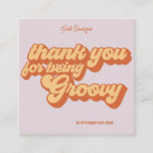 レトロGroovyありがとうソーシャルメディア スクエア名刺 (正面)