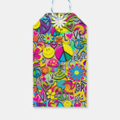 レトロGroovyおもしろい60の60の愛の誕生日パーティー ギフトタグ (裏面)