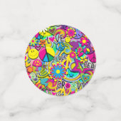 レトロGroovyおもしろい60の60の愛の誕生日パーティー コンフェッティ (スモール正面)