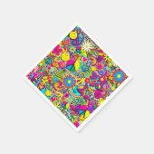 レトロGroovyおもしろい60の60の愛の誕生日パーティー スタンダードカクテルナプキン (角)