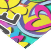 レトロGroovyおもしろい60の60の愛の誕生日パーティー テーブルクロス (アングル)