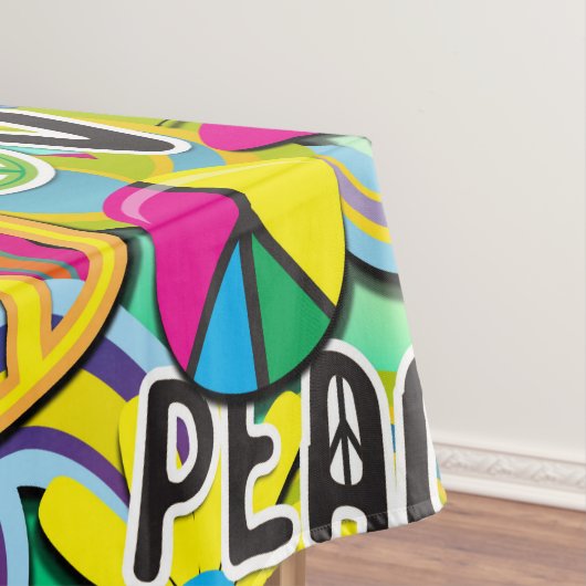 レトロGroovyおもしろい60の60の愛の誕生日パーティー テーブルクロス (インサイチュ)