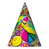 レトロGroovyおもしろい60の60の愛の誕生日パーティー パーティーハット (左)