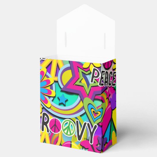 レトロGroovyおもしろい60の60の愛の誕生日パーティー フェイバーボックス (オープン)