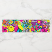 レトロGroovyおもしろい60の60の愛の誕生日パーティー ペットボトルラベル (シングルラベル)