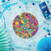 レトロGroovyおもしろい60の60の愛の誕生日パーティー ペーパープレート (パーティー)