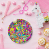 レトロGroovyおもしろい60の60の愛の誕生日パーティー ペーパープレート (パーティー)