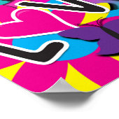 レトロGroovyおもしろい60の60の愛の誕生日パーティー ポスター (角)