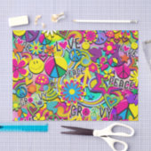 レトロGroovyおもしろい60の60の愛の誕生日パーティー 薄葉紙 (クラフト)