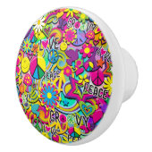 レトロGroovyおもしろい60の60年代の愛カラフル セラミックノブ (右)