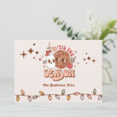 レトロGroovyこの季節のクリスマスフォト シーズンカード (スタンド正面)