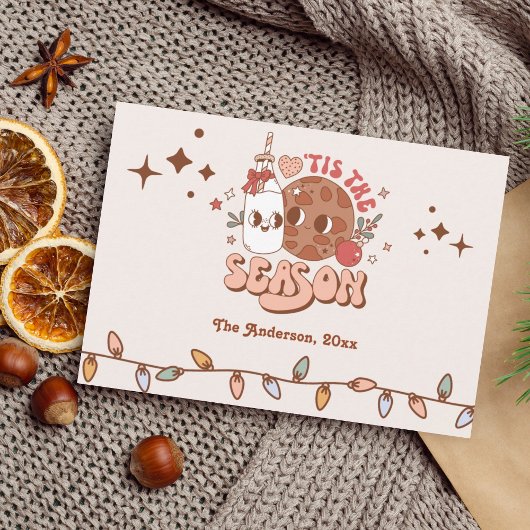 レトロGroovyこの季節のクリスマスフォト シーズンカード