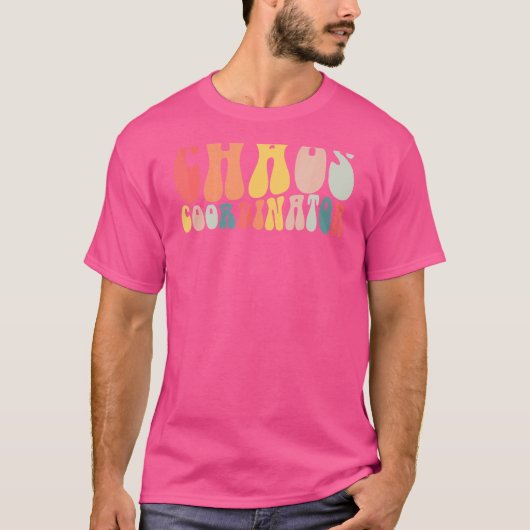 レトロGroovyカオスコーディネーターMom先生戻る Tシャツ (正面)