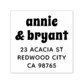 レトロGroovyカップル名ボホはっきりした差出人住所 セルフインキングスタンプ (デザイン)